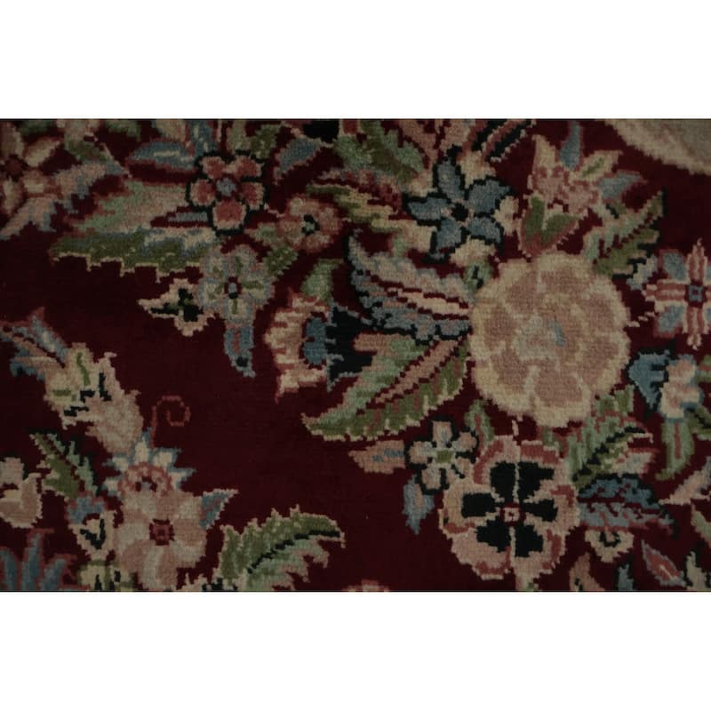 Hand Knotted Oriental 100% Wool Carpet Traditional Floral Red Aubusson Area Rug - 10' 3'' X 8' 0''