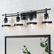 preview thumbnail 4 of 30, ExBrite 3-lights Bathroom Dimmable Black Vanity Lights Modern Wall Sconce Lighting 4-Lights - Black