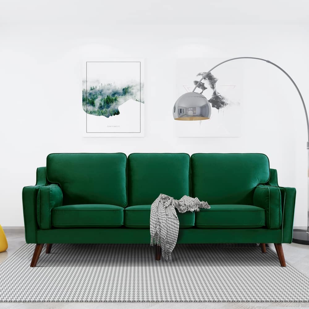 Sofa Couches Velvet 3-Seater Sofa with 5.9" Upholstered Cushion for Living Room/Apartment/Office