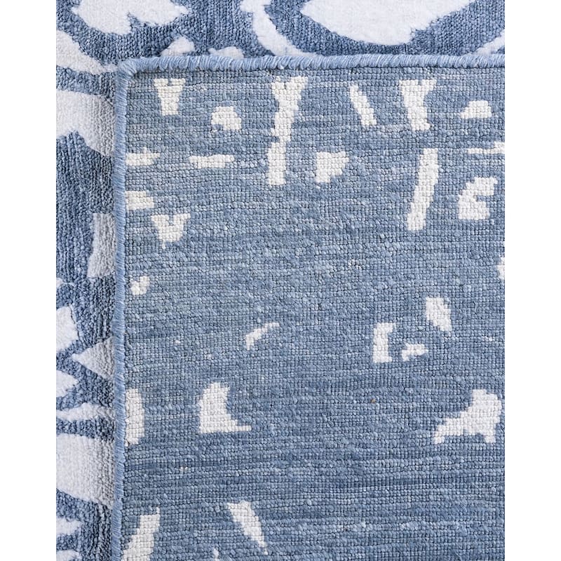 Modern One-of-a-Kind Hand-Knotted Area Rug - Gray, 9' 0" x 12' 1" - 9' 0" x 12' 1"