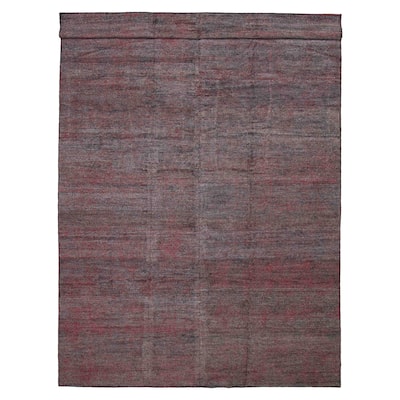 ECARPETGALLERY Hand-knotted Loreto Grey Silk Rug - 9'9 x 14'7