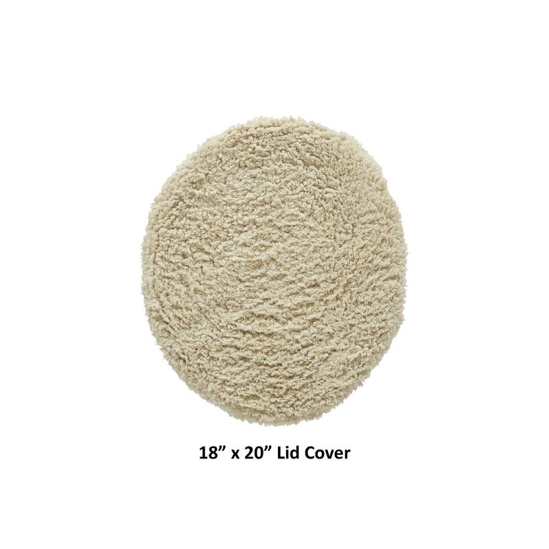 Better Trends 18 x 20 Toilet Lid Cover 100% Cotton Tufted Water Absorbent Machine Washable Lux Collection