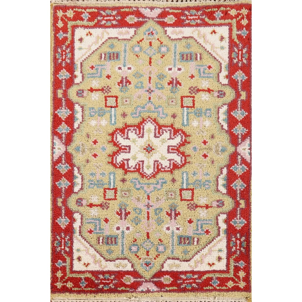 Kazak Indian Foyer Rug Hand-Knotted Wool Carpet - 2'0" x 3'0"