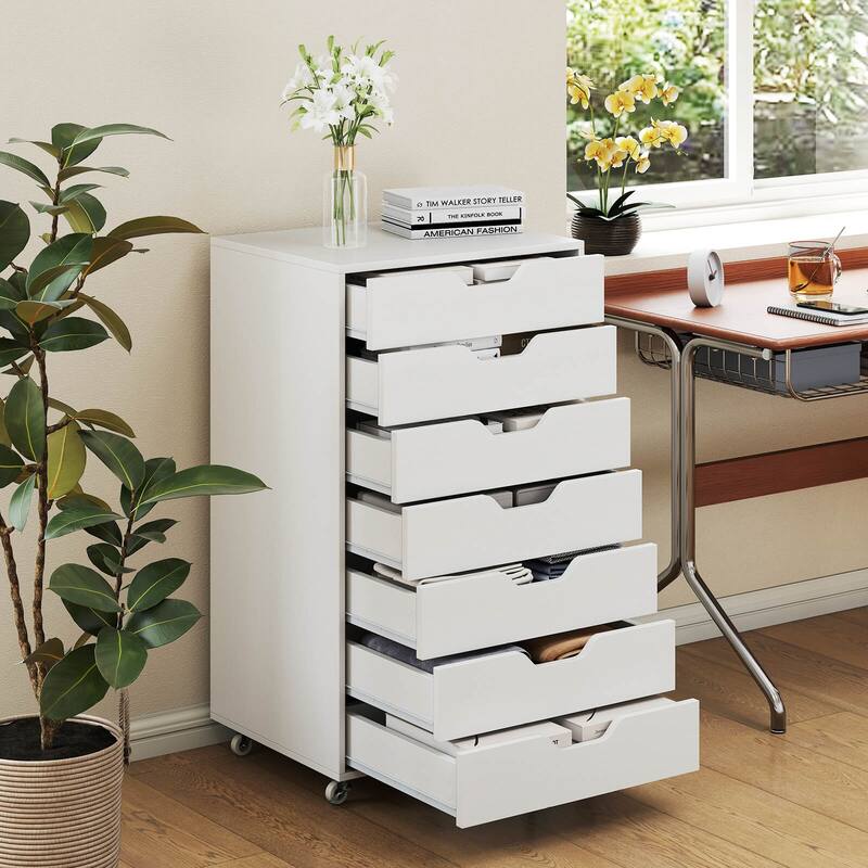 Costway 7-Drawer Chest Mobile File Cabinet Vertical Filing Organizer - See Details