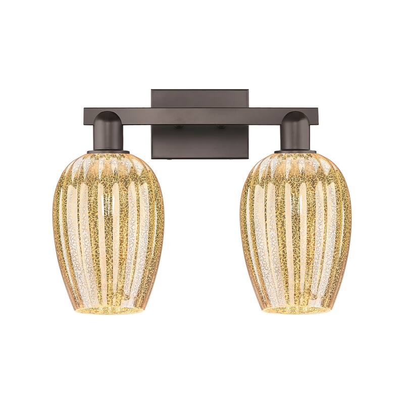 Innovations Lighting 716-2W-14-16 Preston Vanity Flute Preston 2 Light - Oil Rubbed Bronze / Mercury