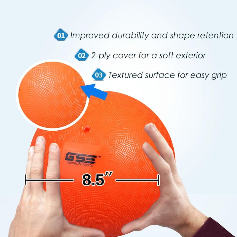 GSE™ 8.5" Inflatable Playground Balls, Kickball, Dodge Ball, Four Square Ball. Indoor/Outdoor Kids Toy Balls