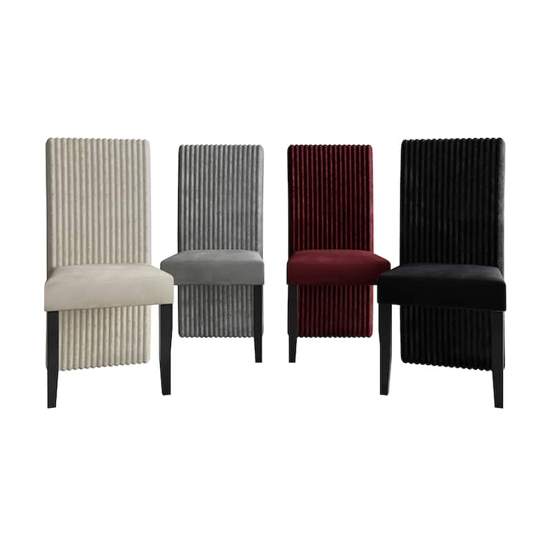 CraftPorch Corduroy Mid-Century Modern 4 Piece Dining Chair - Set of 4 - Black