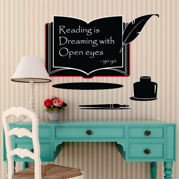 Shop Walplus Book Blackboard Chalkboard Wall Sticker Decal Nursery Art Overstock 31867804