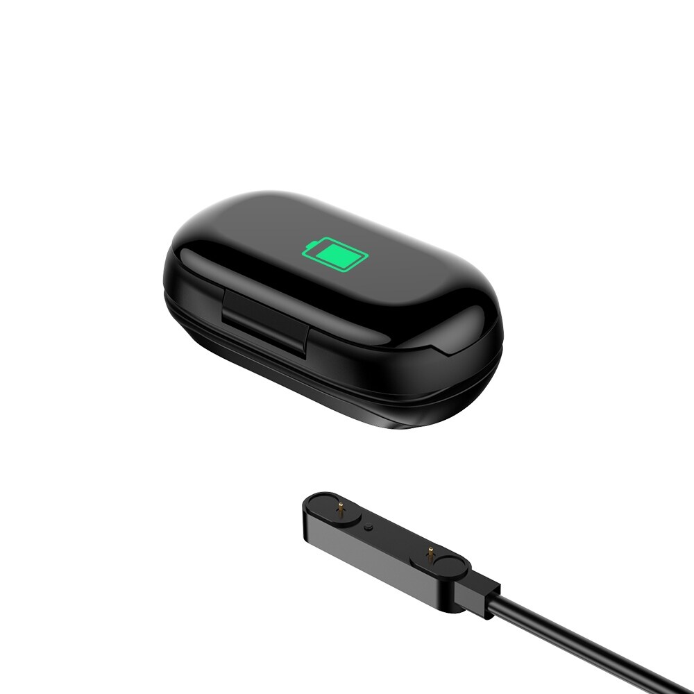 Shop M1 Universal Sports Smartwatch Wireless Earbuds By Indigi Heart Rate Blood Pressure Pedometer W Magnetic Charger Black Overstock 30670106