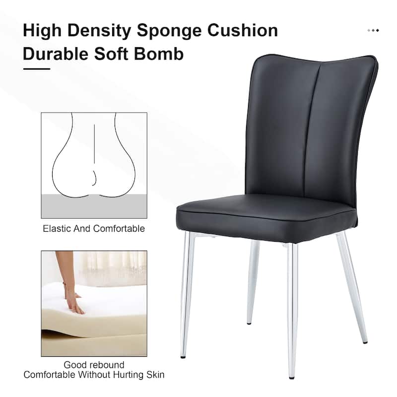 Modern Minimalist Dining Chairs with Comfortable Cushions and Stylish Metal Legs, Ideal for Various Rooms