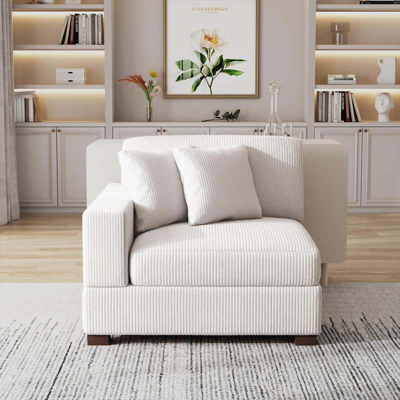 Corduroy Armchair Sofa Corner Chairs With Pillows