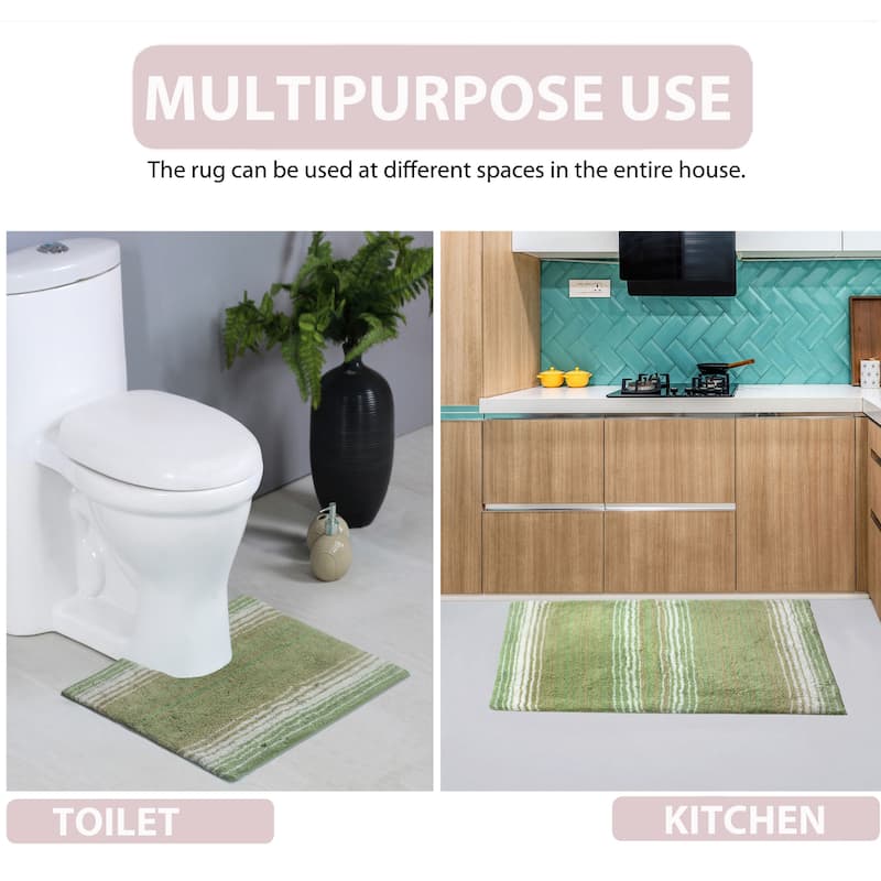 Gradiation Collection Absorbent Cotton Machine Washable Bath Rug