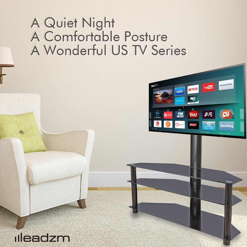 Shop 3 Tier 32 65 Corner Floor Tv Stand With Swivel Bracket