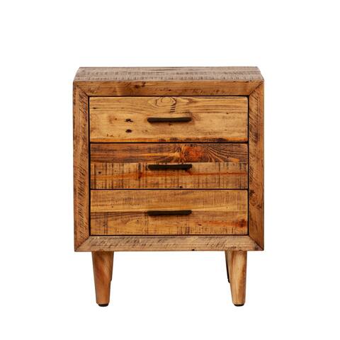 Reclaimed Pine Three Drawer Nightstand - Set of Two