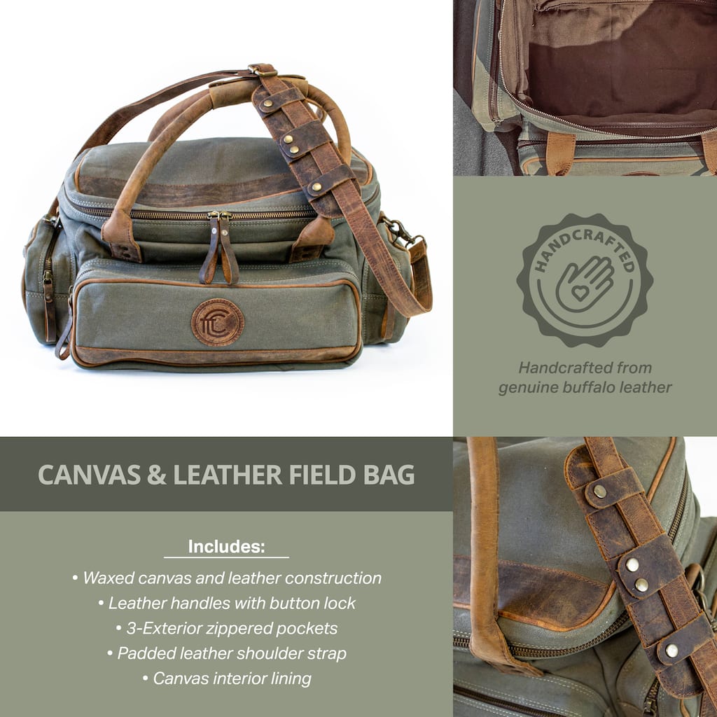 Outdoor Leisure Products Model CT10001 Canvas and Leather Field / Range Bag