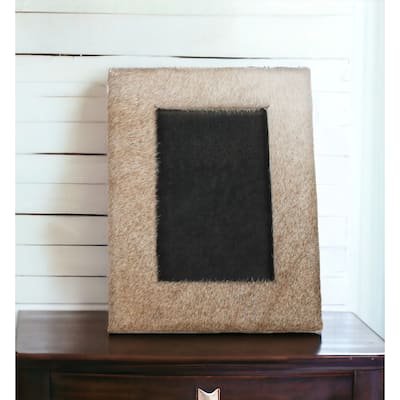 HomeRoots 8" x 10" Natural Cowhide Tabletop Picture Frame