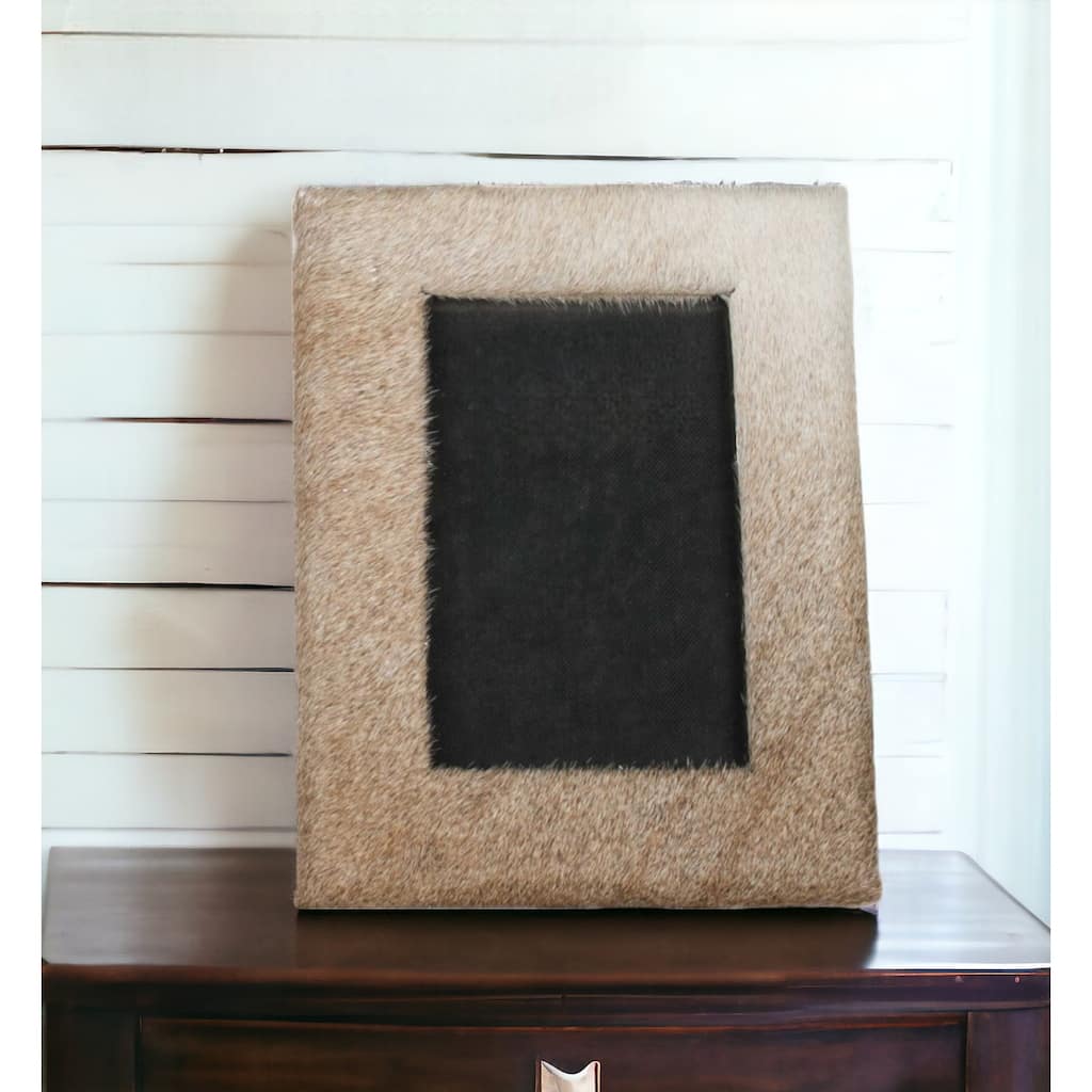 HomeRoots 8" x 10" Natural Cowhide Tabletop Picture Frame