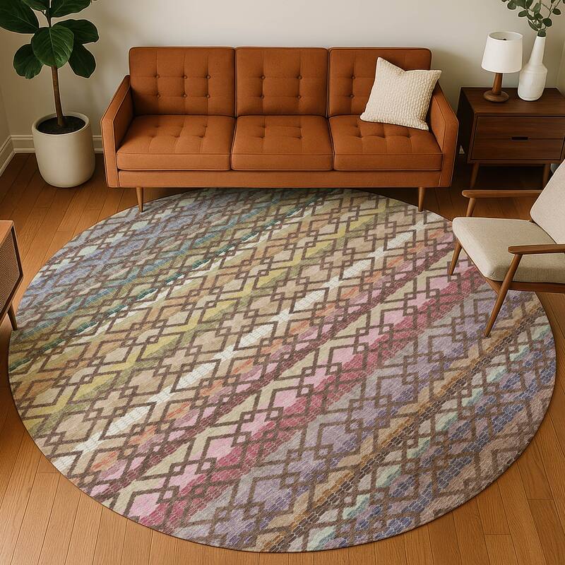 Machine Washable Indoor/ Outdoor Cabo Stripe Chantille Rug