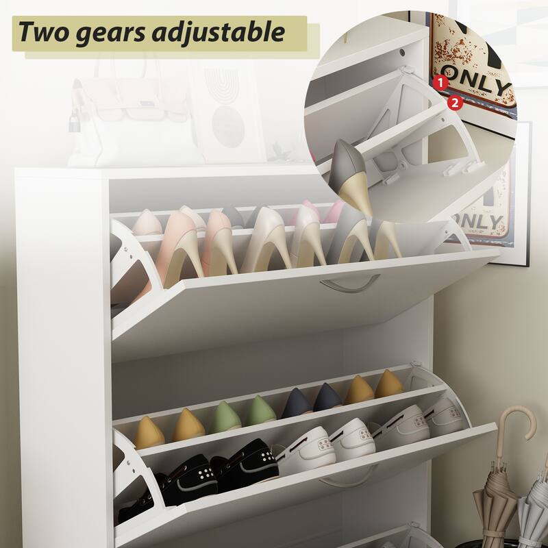 Home Modern 3 Drawer Shoe Cabinet 3-Tier Shoe Rack Storage Organizer