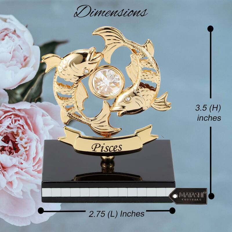 Matashi 24K Gold Plated Zodiac Astrological Sign Pisces Figurine
