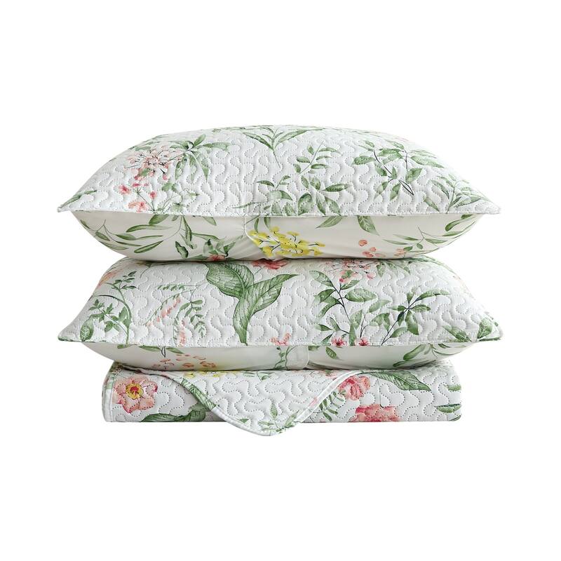 Pink Plaid Patchwork Quilt Set Bedspread