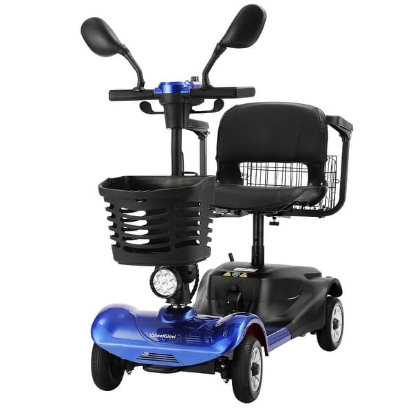 slide 2 of 9, Folding Mobility Scooter for Adult, Powered Mobility Scooter, Motorized Scooter Collapsible with 350W Motor, Ideal for Elderly Blue