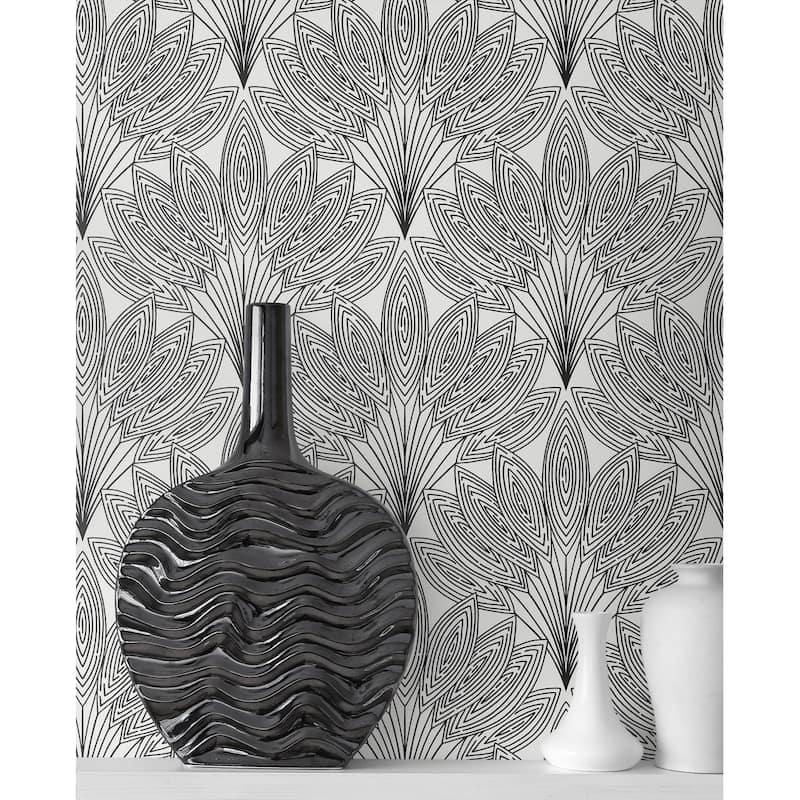 NextWall Peacock Leaves Peel and Stick Wallpaper