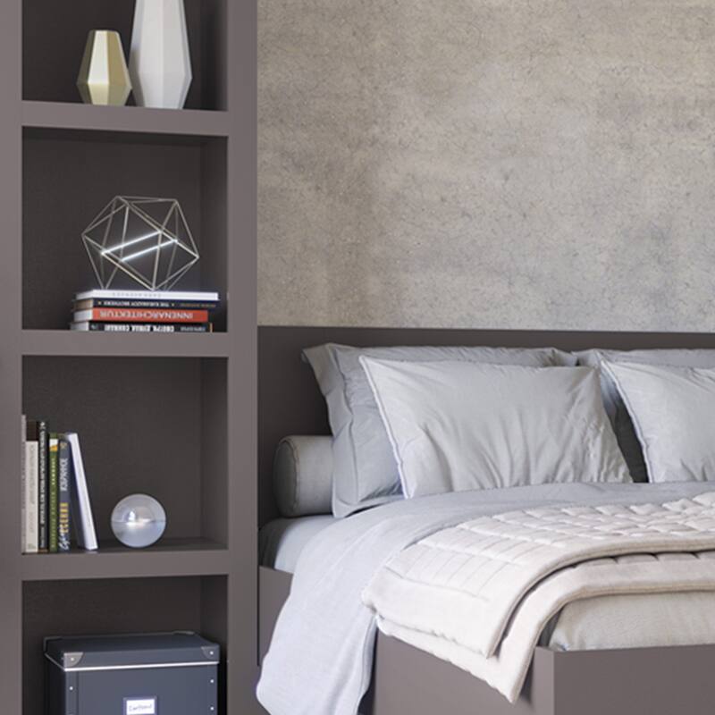 Easy-Lift Queen Murphy Wall Bed in with Two Bookshelves