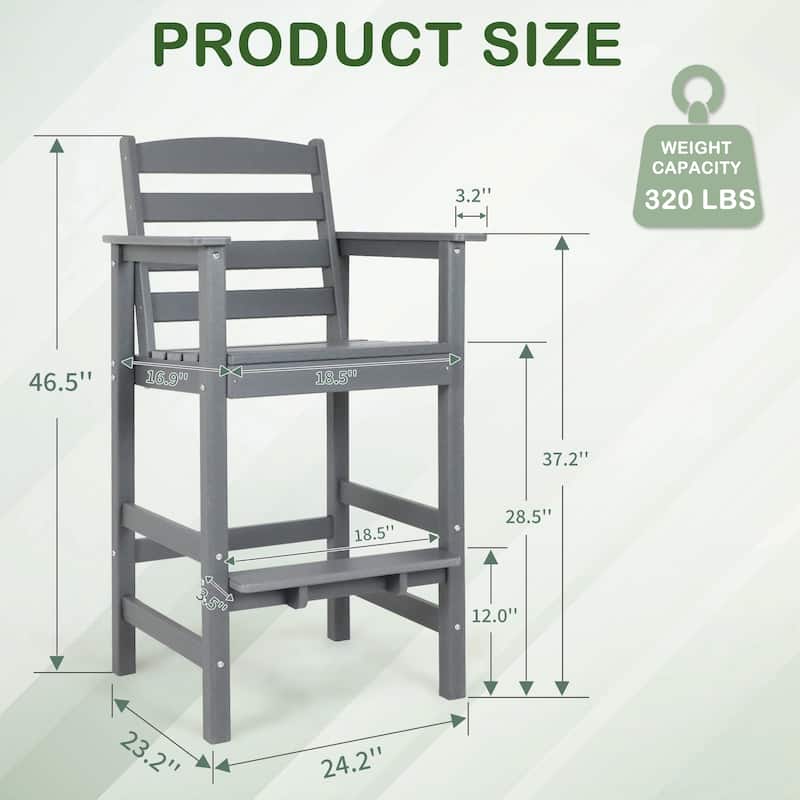 Vrakae Outdoor Adirondack Bar Stool Chair
