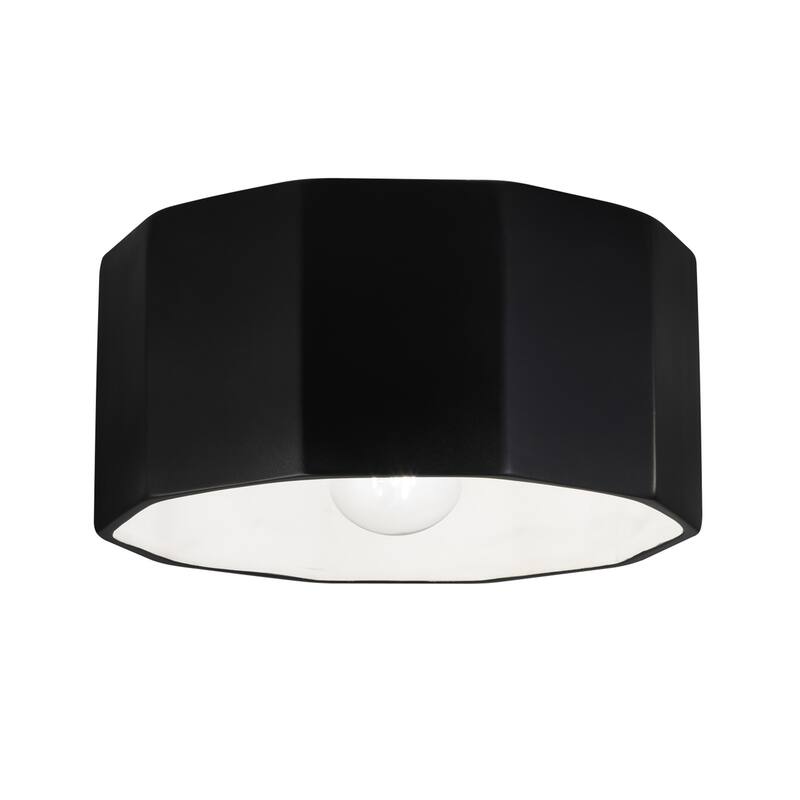 Justice Design Group Radiance Outdoor Deca Ceramic Flush-Mount Light - Carbon Matte Black