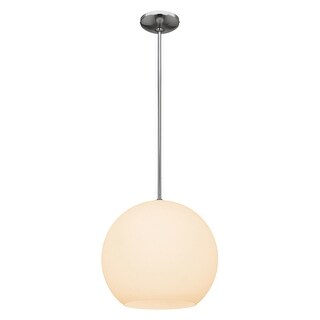 Access Lighting Nitrogen - 14" Ball Pendant - Brushed Steel - Opal Glass Diffuser - Incandescent