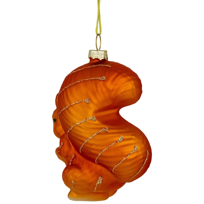 4" Brown Squirrel Hanging Glass Christmas Ornament