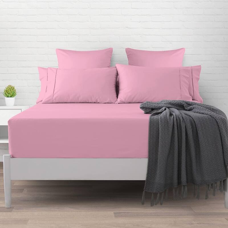 Lavish Touch 400 TC 100 % Cotton Flat Sheet Only 1 Pc with Stylish 4" Hem