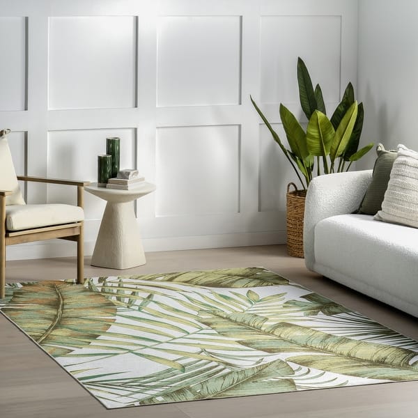slide 2 of 12, Nuloom Cyra Splashguard Graphic Machine Washable Area Rug 2' 6" x 10' - Sage Green - Runner