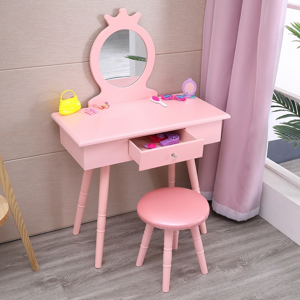 38 Kids Vanity Wooden Makeup Table Set for Girls Princess On Sale Bed Bath Beyond 32486192