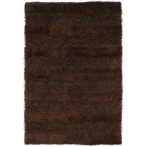 Foxx Solid Plush Shag Brown Area Rug