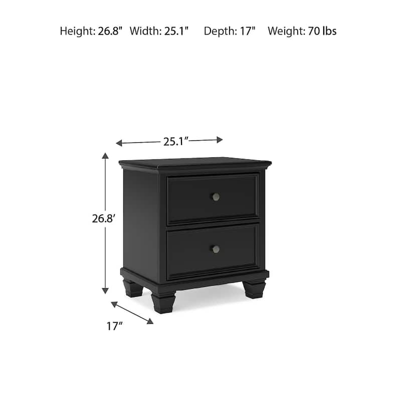 Signature Design by Ashley Lanolee Black 2 Drawer Nightstand