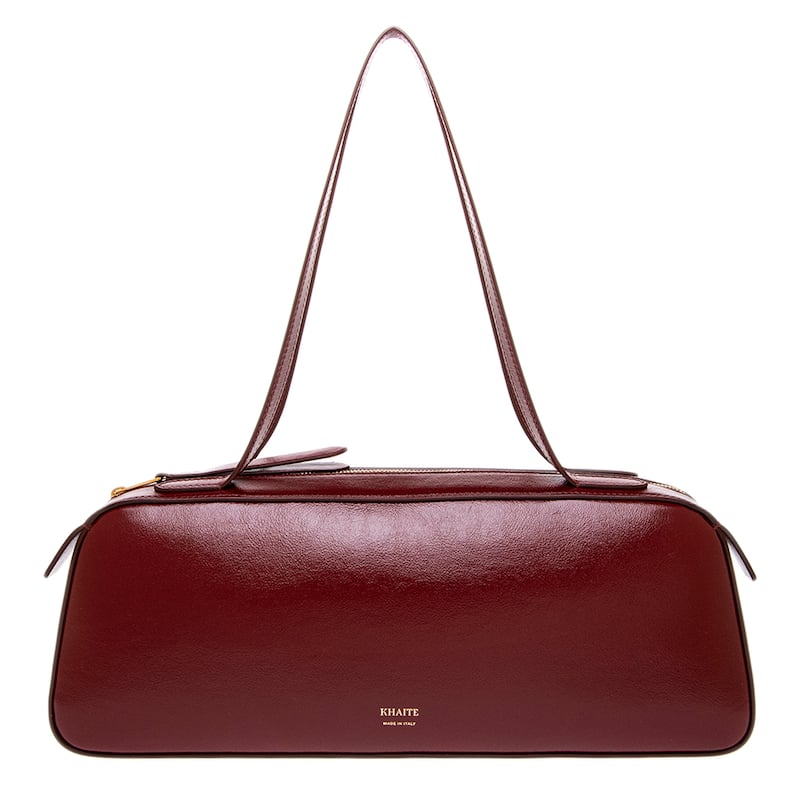 Khaite Simona Shoulder Bag in Crackle Patent Leather