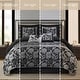 preview thumbnail 19 of 42, Nanshing Brie Silver and Black 7-Piece Comforter Set