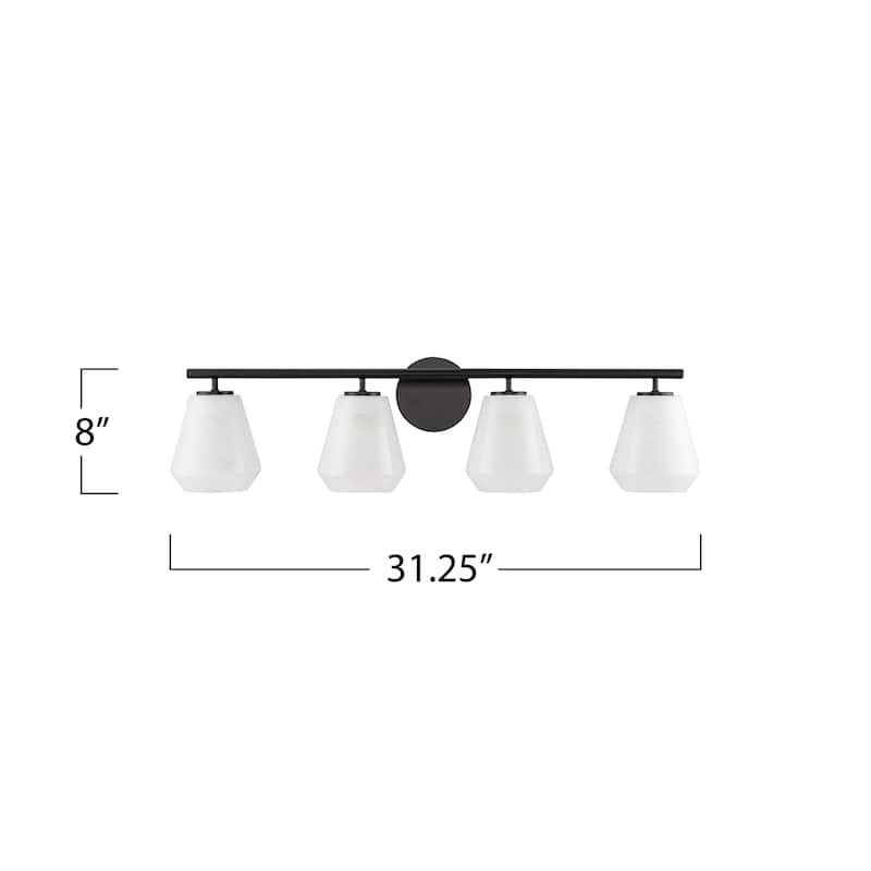 Artcraft Brooke Bathroom Vanity - Wispy White Glassware Shade