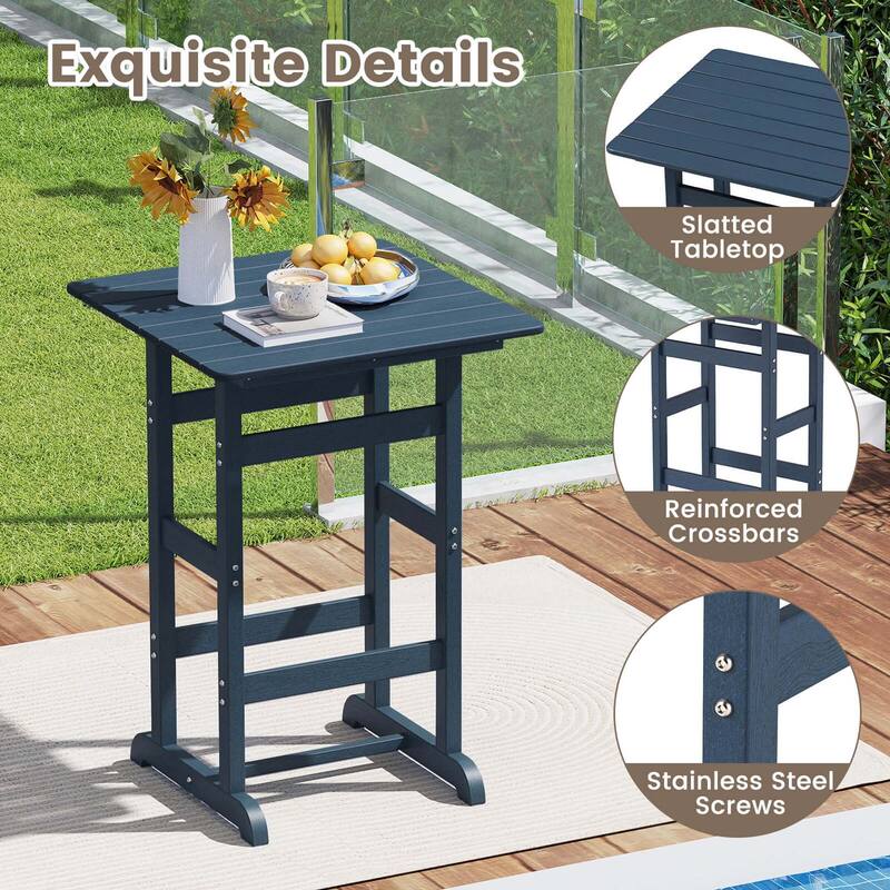 Costway 3-Piece Patio HDPE Bar Set Armchairs with Square High-Top - See Details