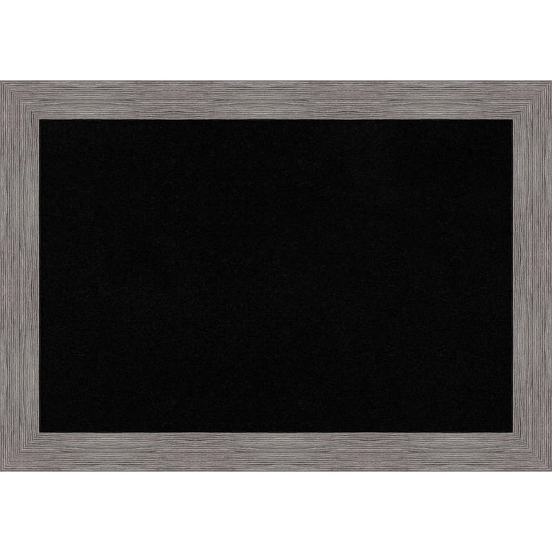 Pinstripe Plank Grey Framed Black Corkboard Bulletin Board