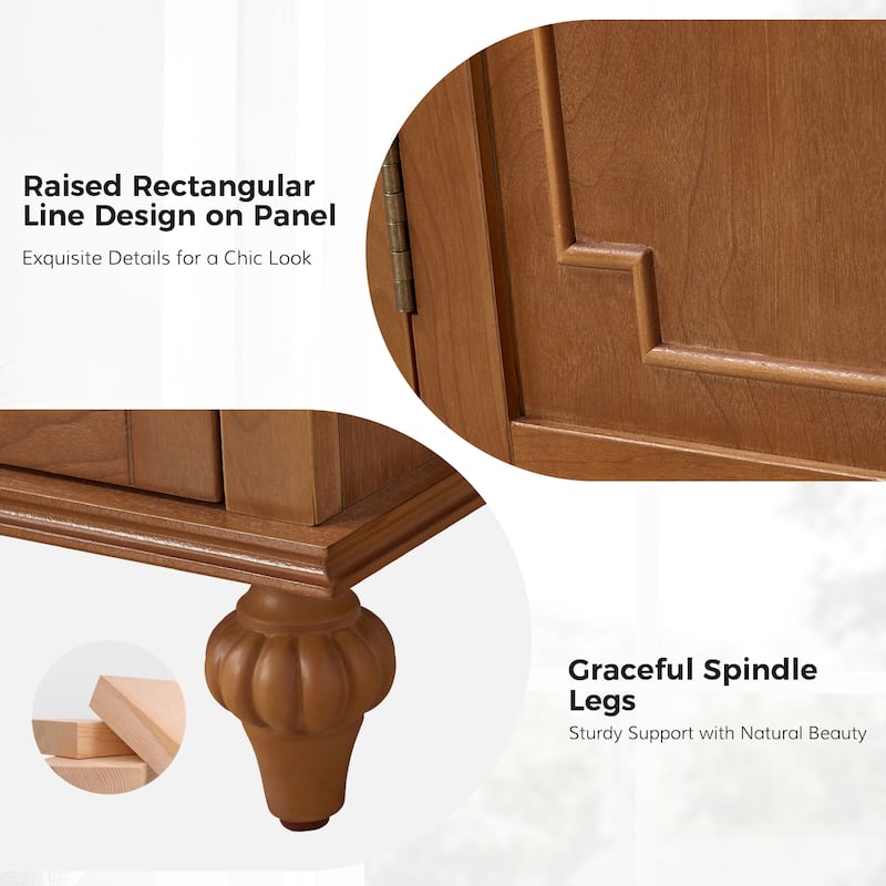 Ruby 58''Traditional Wide 2 Drawer Sideboard with Adjustable Shelves By HULALA HOME
