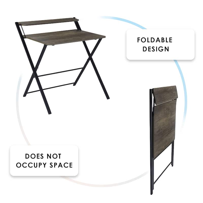 HomyLin 32" Folding Desk for Study Writing Office, No Assembly Needed