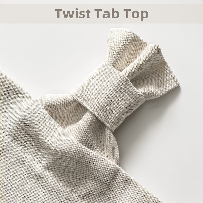 DriftAway Twist Tab Linen Textured Lined Blackout Solid Curtains 2 Panels