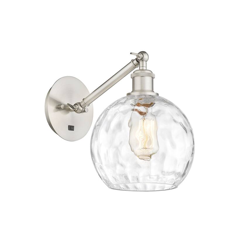 Innovations Lighting 317-1W-14-8 Athens Sconce Athens 14" Tall Wall - Brushed Satin Nickel / Clear Water Glass