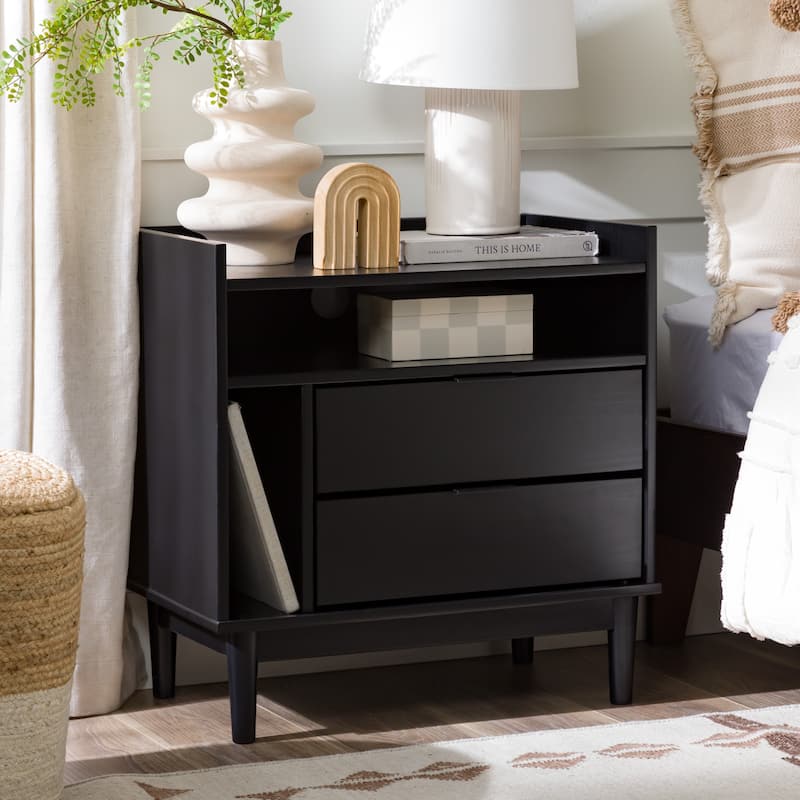 Middlebrook Modern Gallery Top Solid Wood Nightstand