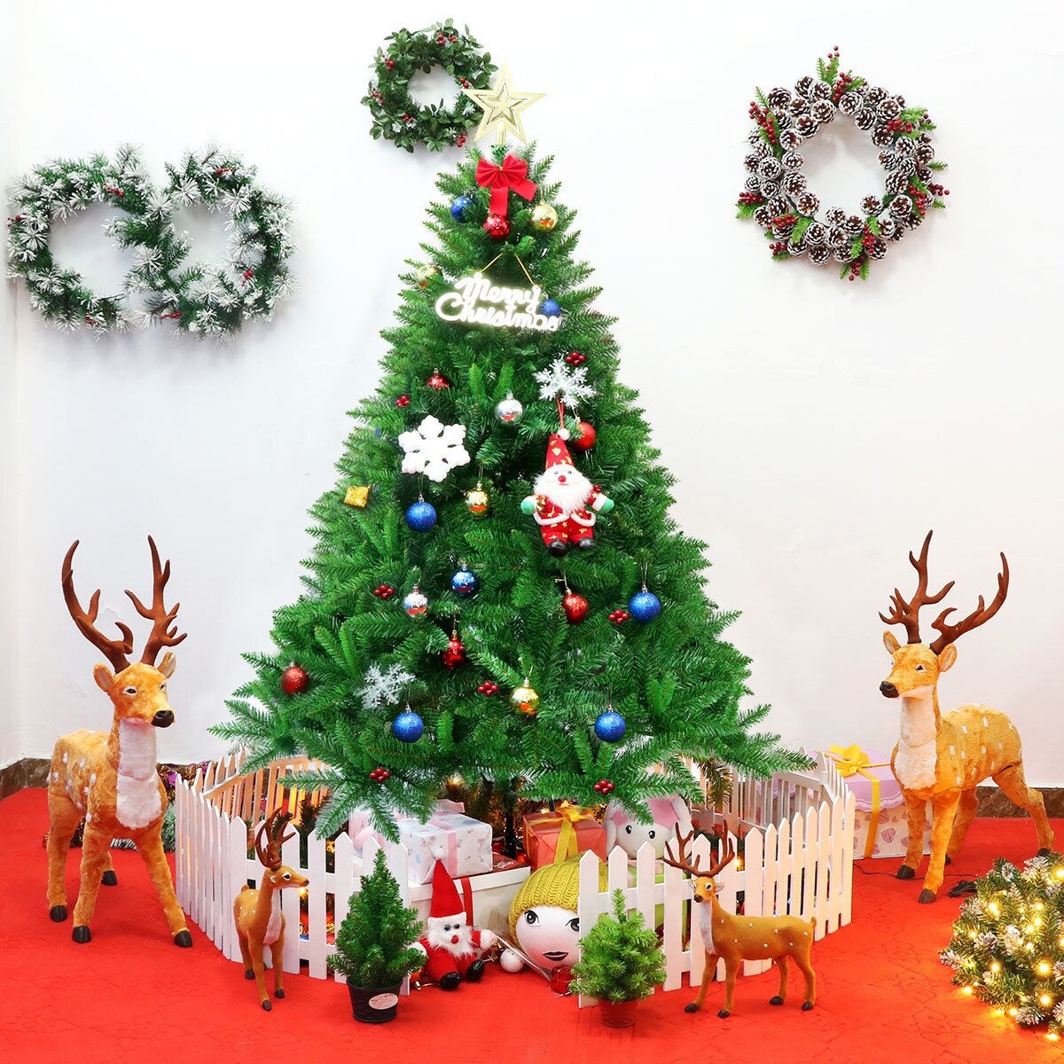 Shop Gymax 6ft Christmas Tree Artificial Pvc Metal Stand Holiday