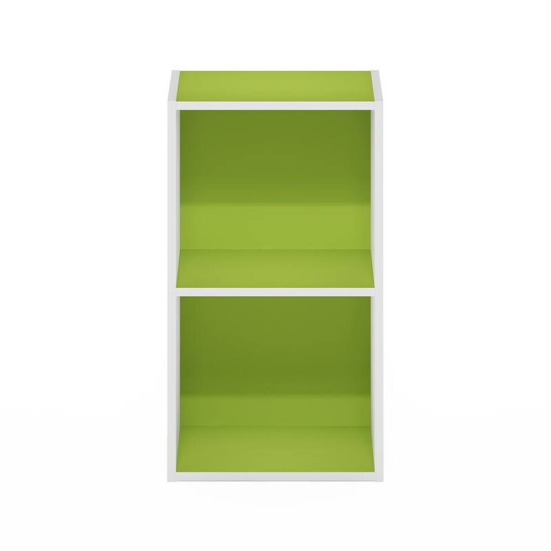 Furinno Pasir 2-Tier Open Shelf Bookcase - Green/White