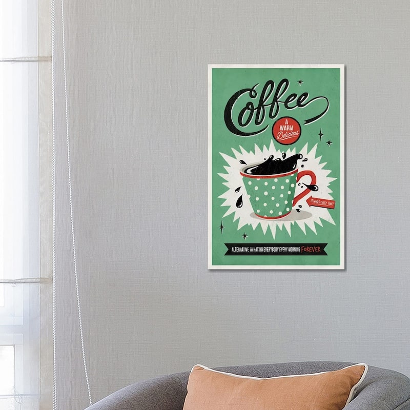 iCanvas "Saved By Coffee" by Ester Kay Canvas Print - 26x18x1.5